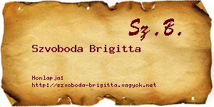 Szvoboda Brigitta névjegykártya